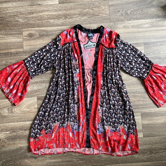 SOLD OUT NWT Boho Gypsy Patchwork Kimono Velvet S - Picture 11 of 13